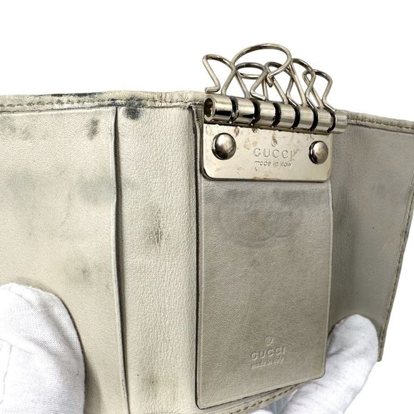 Gucci GG Guccissima Beige & Gold Heart Key Case - Picture 10 of 10